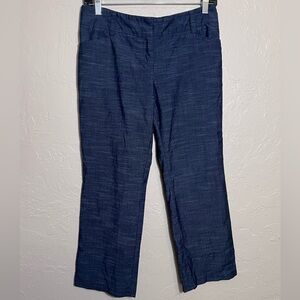 NEW YORK & COMPANY BLUE CROPPED PANTS SIZE 6 PETITE